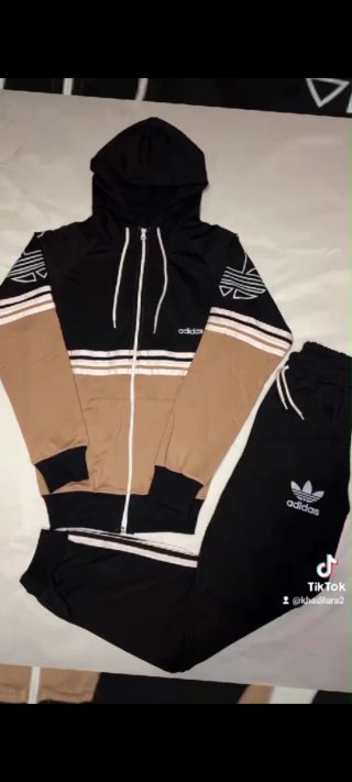 Chándal Adidas Negro y Beige