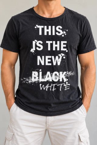 Camiseta Negra This Is The New Black White