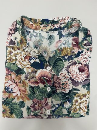Camisa Vintage Manga Larga Estampada