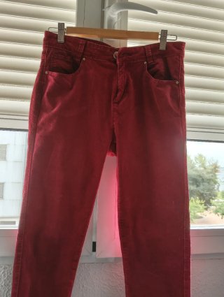 Pantalón de pana Tintoretto burdeos