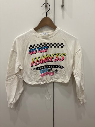 Sudadera Bershka Blanca Estampada