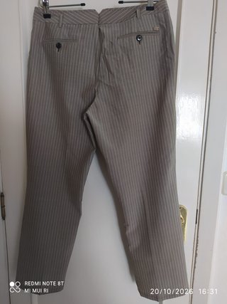 Pantalón Yera Beige Rayas Talla 40
