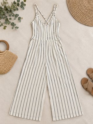 Mono 3/4 Bershka Blanco a Rayas