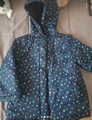 Chaquetón de niña azul con lunares Talla 5/6 años