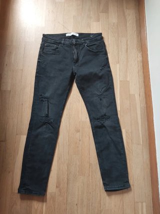 Pantalón Vaquero Negro Bershka Talla 38