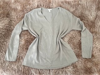 jersey verde claro pastel de canale cuello de pico