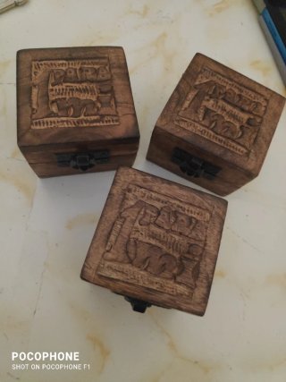 Set de 3 Cajas de Madera Artesanales