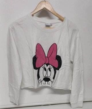 Sudadera Crop Top Disney Blanca Talla M