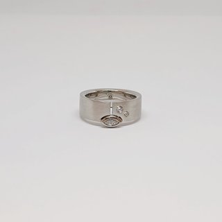 Sortija de Oro Blanco 18k con Brillantes