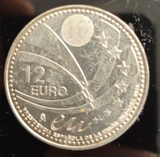 Moneda de Plata 12 Euro Presidencia Española