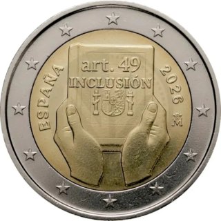 Moneda 2€ España 2026 Art. 49 Inclusión