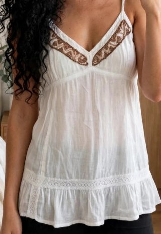 Blusa de tirantes de  Blanco T-M