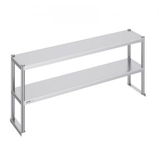 Estante doble de mesa y repisa de acero inoxidable