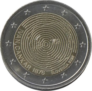 Moneda 2 Euros Eslovenia 2026 Iván Cankar