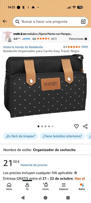 Organizador para Carrito Badabulle Easy Travel