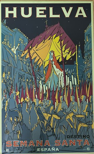Cartel Turismo Huelva Semana Santa 1995