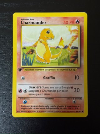 Carta pokemon Charmander 46/102 1 ed ita set base