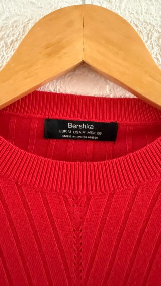 Jersey Bershka Rojo Manga Larga