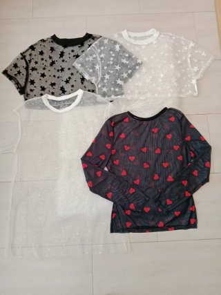 Lote de 4 Camisetas Transparentes Talla L