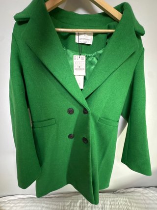Abrigo de Paño Stradivarius Verde Talla S