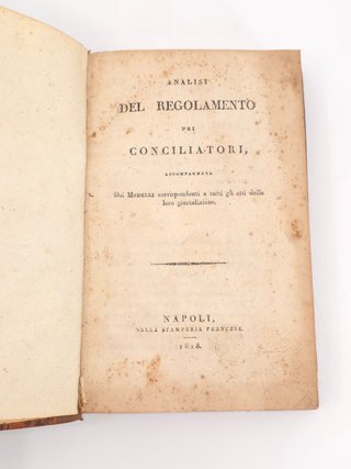 Libro Analisi Regolamento Conciliatori Napoli 1818