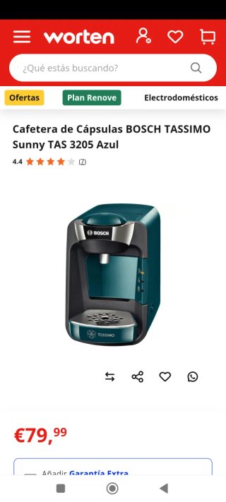 Cafetera de Cápsulas Bosch Tassimo Suny Azul