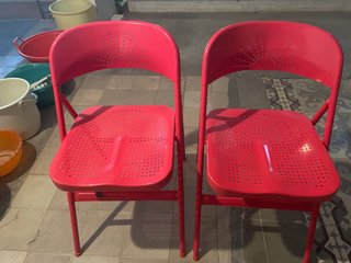 2 Sillas Plegables Rojas