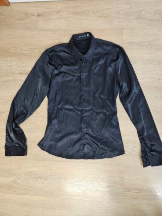Camisa Negra Satinada de hombre PAG Talla M