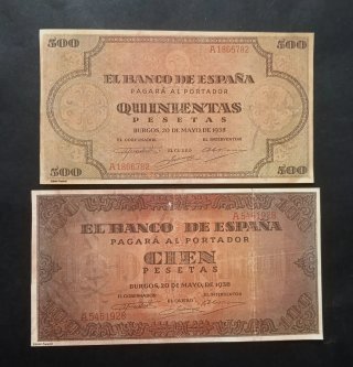 2 Reproducciones Billetes Banco de Burgos, reprodu