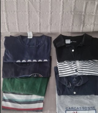 Lote de 8 prendas: camisetas, polos y camisa