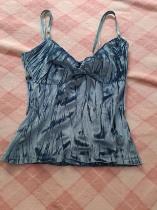 Top de Terciopelo Azul Talla S