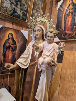 Virgen del Carmen 80 cm Pasta de Madera