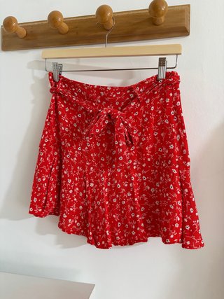 Falda pantalón Zara roja