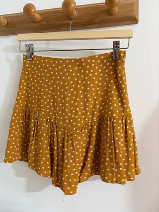 Falda pantalón Zara mostaza con lunares