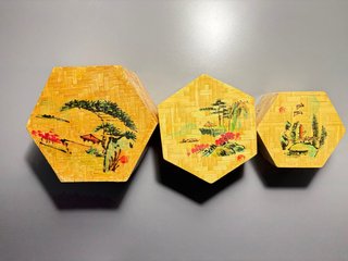 Set de 3 Cajitas Hexagonales Decoradas