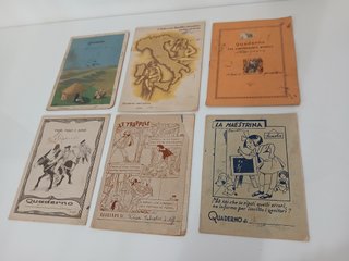 Lotto 6 Quaderni Scolastici Vintage Anni 40-50