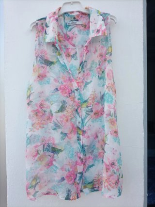 Blusa de gasa estampada Stradivarius