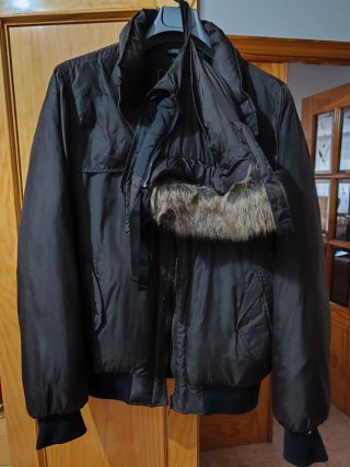 Cazadora de plumas marrón tipo aviador Talla L