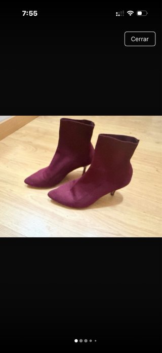 Botines tipo calcetín burdeos
