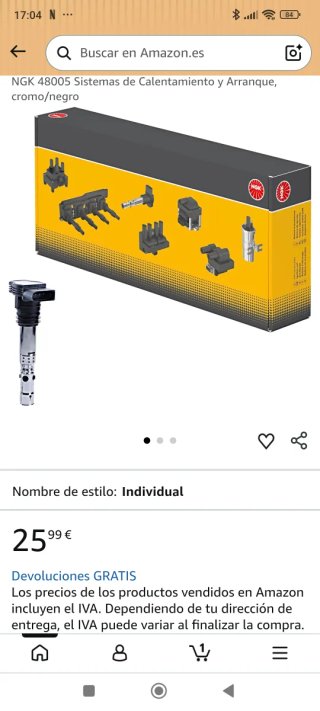 Bobina de Encendido NGK 48005 .El precio son para2