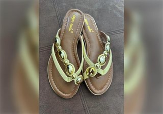 Sandalias planas joya doradas Super Mode - Nuevas