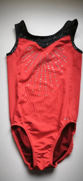 Maillot de Gimnasia Rítmica Rojo y Negro