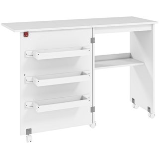 Mesa de costura plegable de aglomerado con 3 cajas