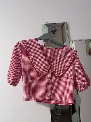Camisa de cuadros roja talla única