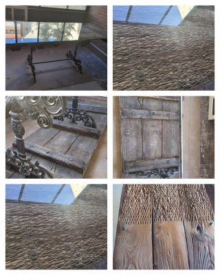Mesa de Trillo Antiguo con Base de Forja