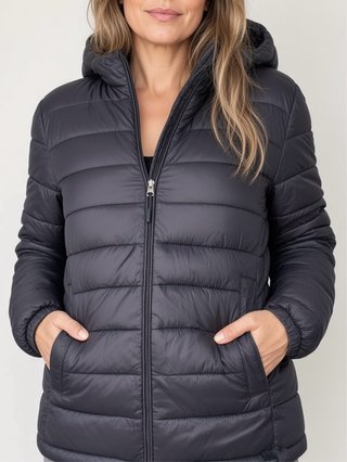 Chaqueta Acolchada Negra Pull&Bear Talla L