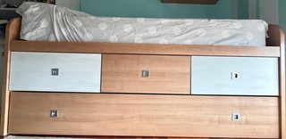 Cama Compacta Juvenil Haya y Blanco