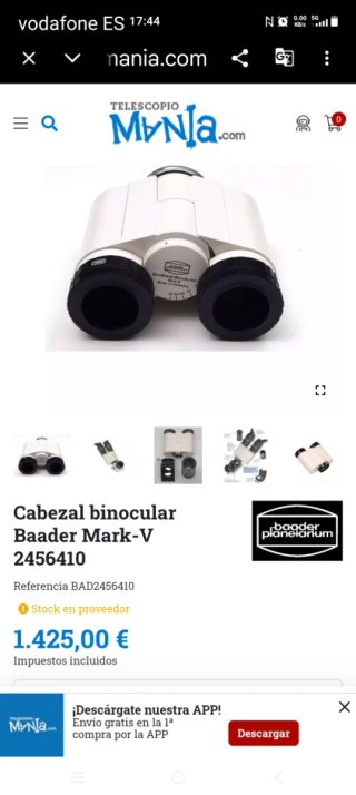 Cabezal Binocular Baader Mark-V 2456410  tengo