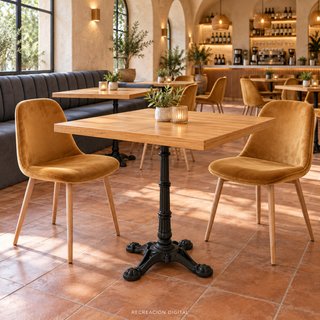 Base París negra para mesa de bar, sin tablero