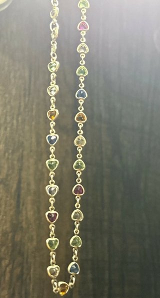 Collar de Plata con piedras de Colores.
